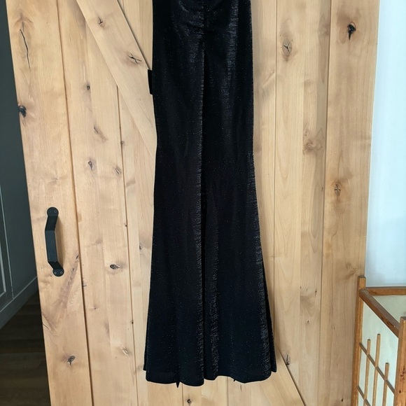 LULUS Strapless Ruched Glitter Maxi Dress Black Size Small Bodycon - Picture 9 of 12